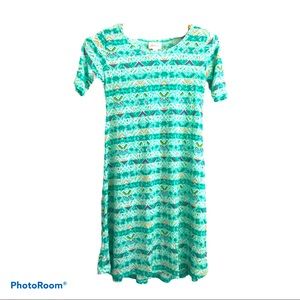 LuLaRoe Mint Green Retro‎ Aztec Patterned Girls Dress 10